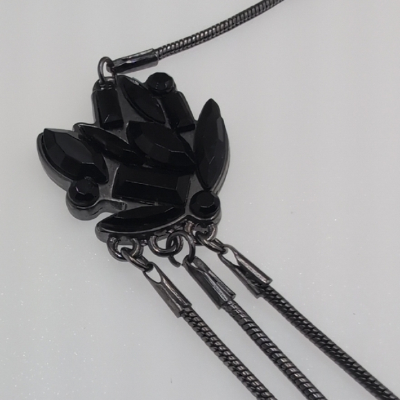Prabal Gurung Gunmetal Black Geometric Necklace - Picture 2 of 5